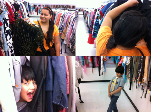 Thrift store shopping Thrift store shopping