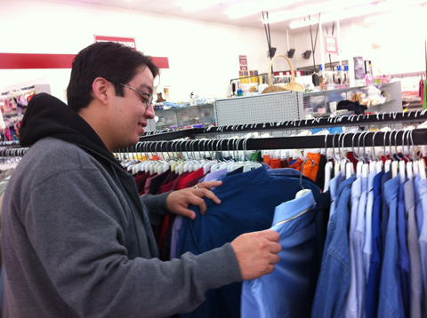 Thrift store shopping Thrift store shopping