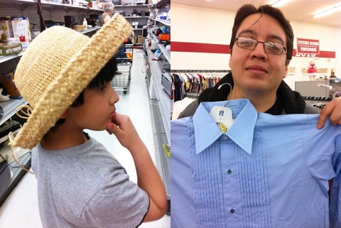 Thrift store shopping Thrift store shopping